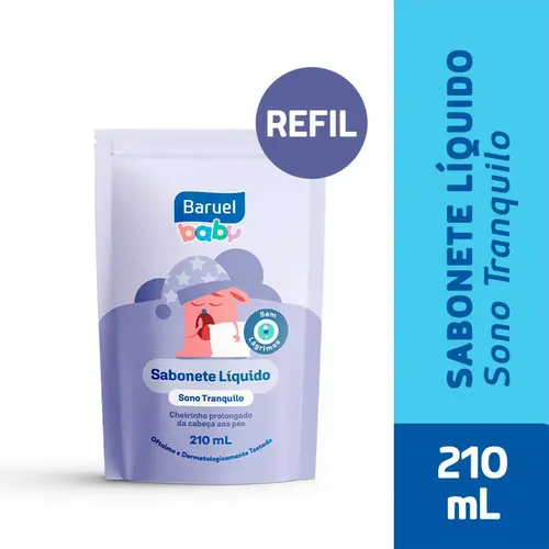 Sabonete Líquido Infantil Baruel Baby Sono Tranquilo Refil 210ml
