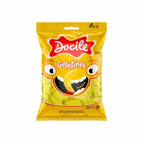 Bala De Gelatina Docile Bananas 80g