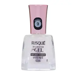 Esmalte Risqué Diamond Gel Top Coat Efeito Paetê 9,5ml