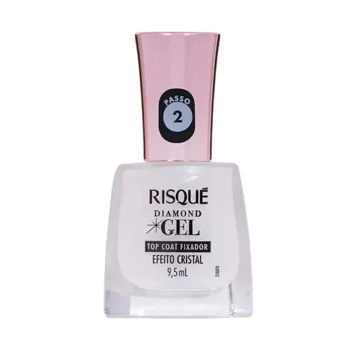 Esmalte Risqué Diamond Gel Top Coat Fixador Efeito Cristal 9,5ml