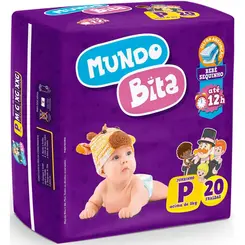 Fralda Mundo Bita Jumbinho Tamanho P 20 unidades
