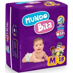 Fralda Descartável Mundo Bita Jumbinho M 18 unidades