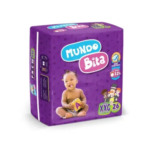 Fralda Descartavel Mundo Bita Mega Grande XXG 26 unidades