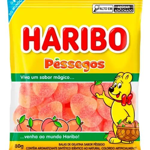 Bala Gelatina Haribo Pessego 80G