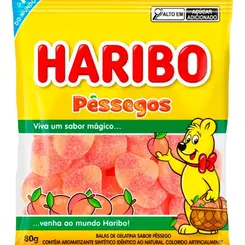 Bala Gelatina Haribo Pessego 80G