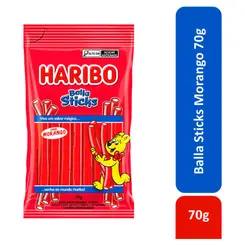 BALA STICKS HARIBO MORANGO 70G