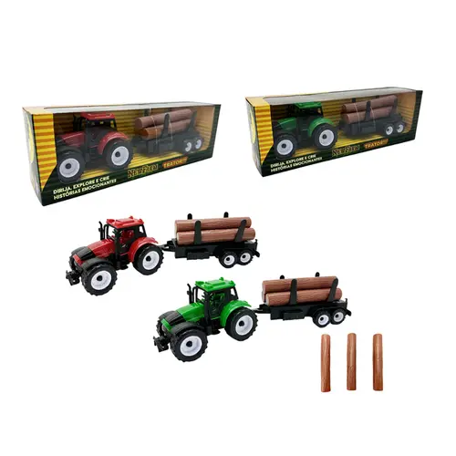Brinquedo New Farm Trator com Carga de Madeira Adijomar 1 unidade
