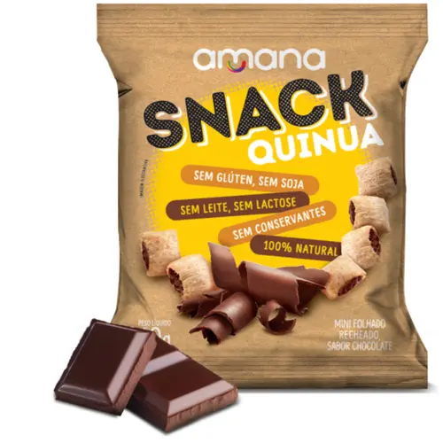 Snack Quinua Amana Recheado de Chocolate 40g