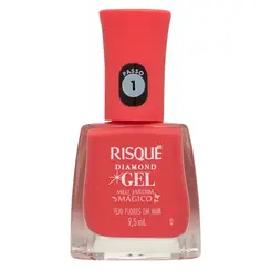 Esmalte Coral Cremoso Risqué Diamond Gel Meu Jardim Mágico Vejo Flores em Mim 9,5ml