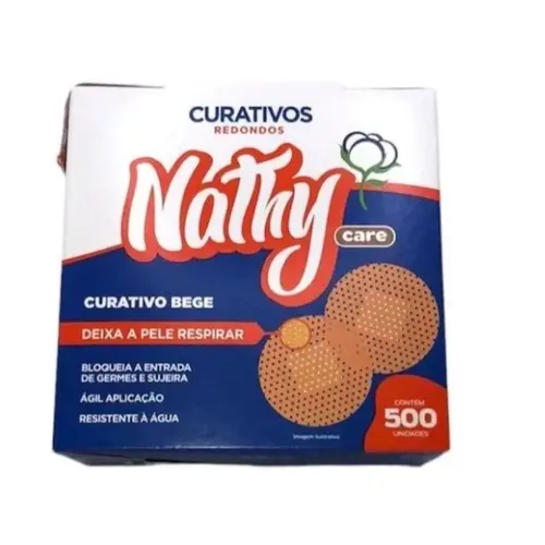 Curativo Adesivo Redondo Nathy Transparente 500un