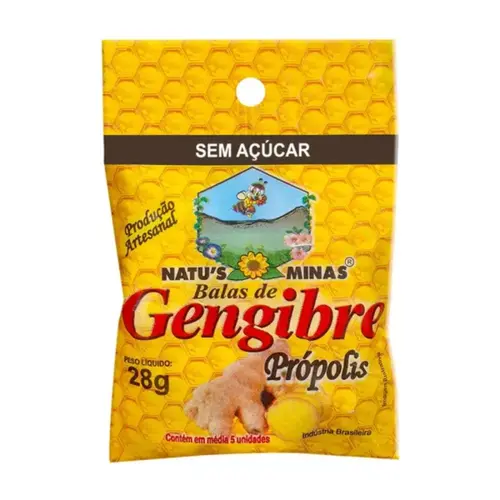 Bala de Gengibre Mel e Própolis Zero Açúcar 28g