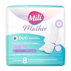 Absorvente Mili Mulher Duo Suave com Abas 8un