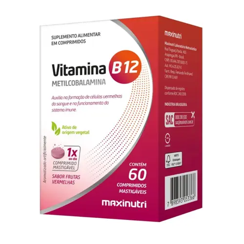Vitamina B12 Mastigaveis - 60 caps Maxinutri