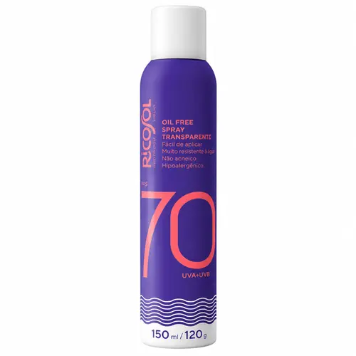 Protetor Solar Oil Free FPS 70 Spray Ricosol 150ml