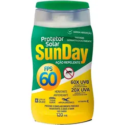 Protetor Solar e Repelente Sunday FPS 60 120ml