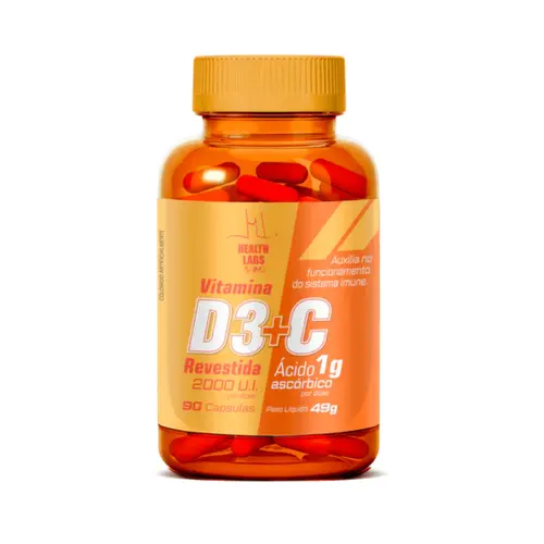 Vitamina D3 + Vitamina C 90 Cápsulas Health Labs