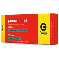 Paracetamol 750mg c 20 comprimidos