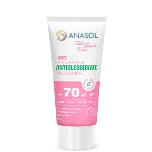 Protetor Solar Facial Todo Santo Dia Antioleosidade Clareador Anasol  FPS70 40g