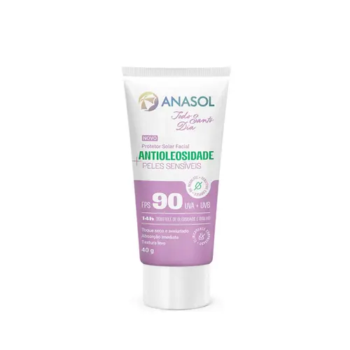 Protetor Solar Facial Todo Santo Dia Antioleosidade Sensitive FPS90 Anasol 40g