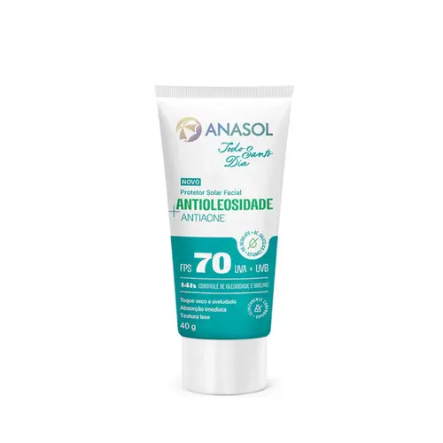 Protetor Solar Facial Todo Santo Dia Antioleosidade Antiacne FPS70 Anasol 40g