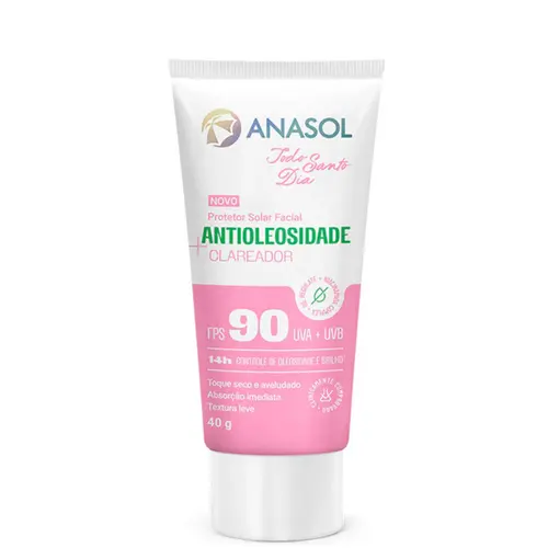 Protetor Solar Facial Todo Santo Dia Antioleosidade Clareador FPS90 Anasol 40g