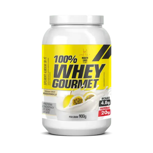 100% Whey Gourmet Protein 900 g Mousse de Maracuja Health  Labs
