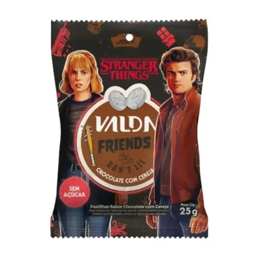 Pastilha Valda Stranger Things Chocolate e Cereja 25g