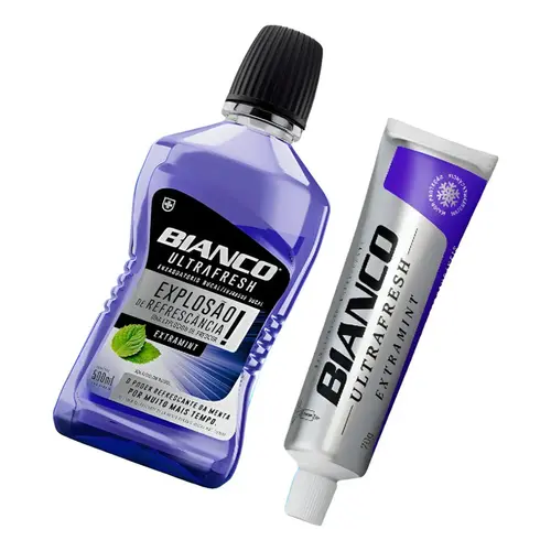 Enxaguante Bucal 500ml + Creme Dental Bianco Extramint 70g