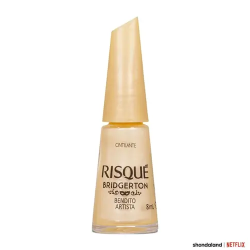 Esmalte Amarelo Risqué Bridgerton Bendito Artista Cintilante 8ml