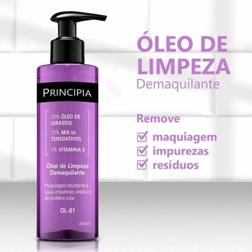 Óleo de Limpeza Demaquilante Principia OL-01 200ml