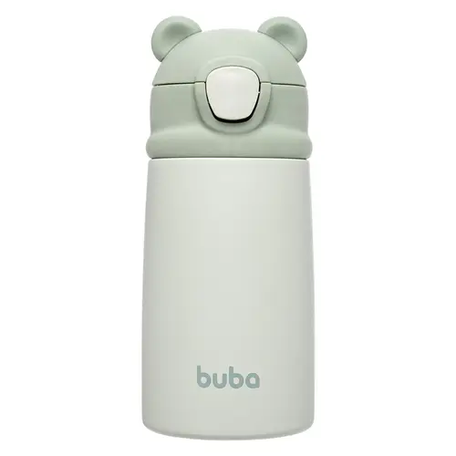 Copo Térmico Buba Parede Dupla c/ Canudo Ursinho Verde 320ml