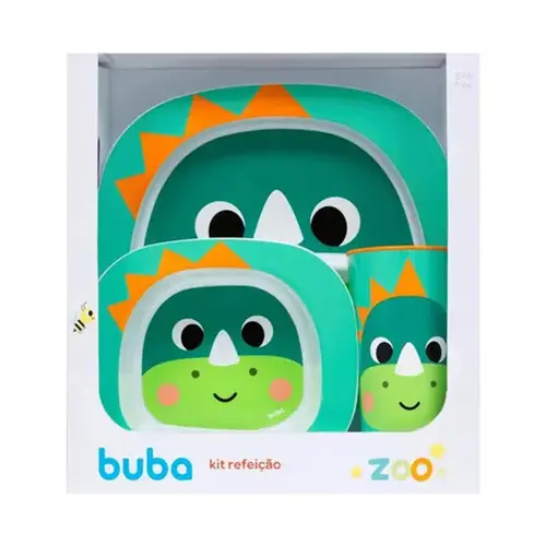 Kit Refeio Introduo Alimentar Infantil Buba Zoo Dino