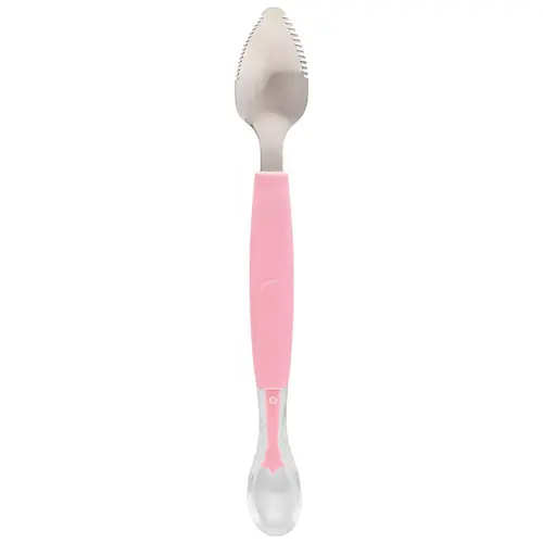 Colher Raspa Fruta Bebê 2 em 1 Rosa Buba