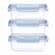 Kit 3 Potes Hermticos Buba Com Trava Antivazamento Azul