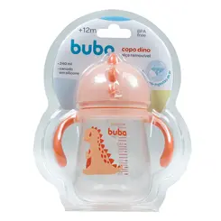 Copo Treinamento com Ala e Canudo Buba Dino Rosa 240ml
