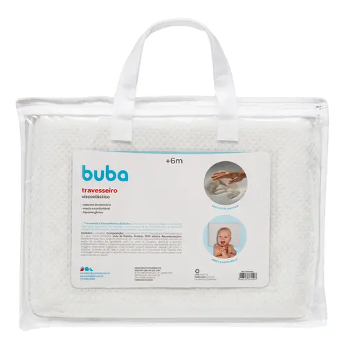 Travesseiro Viscoelstico Branco com Capa Buba