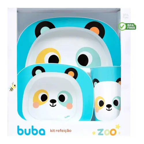 Kit Refeio Introduo Alimentar Infantil Buba Zoo Panda