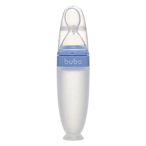 Colher Dosadora em Silicone com Ventosa Buba +6M Azul
