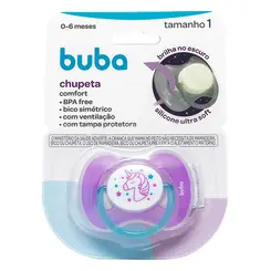 Chupeta Buba Confort Tamanho 1 Noturna Unicrnio