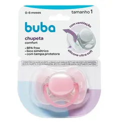 Chupeta Buba Comfort Tam.1 Rosa