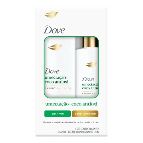 Kit Dove Umectação e Coco Antioxi Shampoo 350ml e Condicionador 175ml