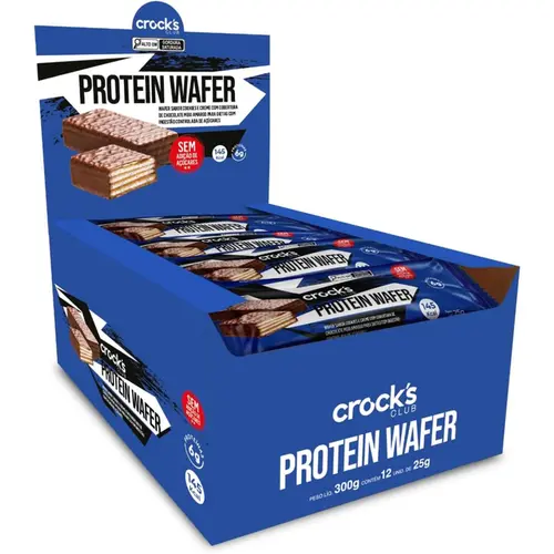 Crocks Club Wafer com Whey Cookies and Cream Zero Açúcar 25g 12 unidades