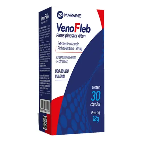 Suplemento Nutricional Massime Venofleb Pinus Pinaster 50mg 30 Cápsulas