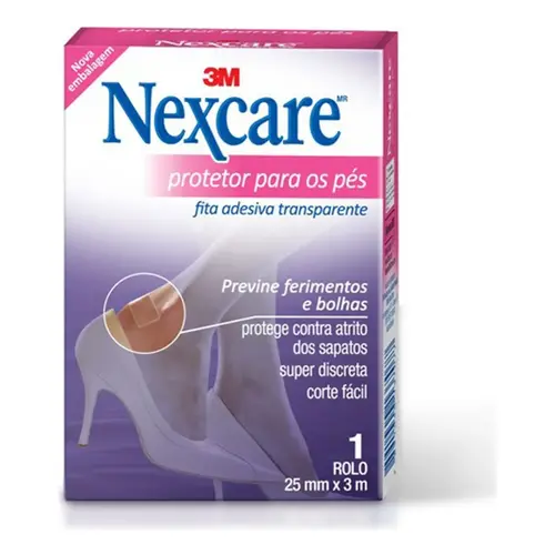 Fita Adesiva Protetora Para Os Pés Rolo 25mm X 3m Nexcare