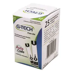 Tira Reagente Medição De Glicose No Sangue G-tech Lite 25un