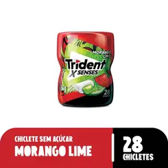 Chiclete Trident X Senses Sabor Morango Lime Sem Açúcar 54g