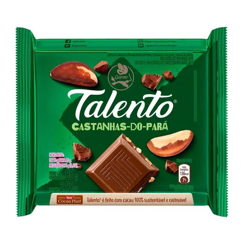 Chocolate Talento Castanha-do-Pará 85g