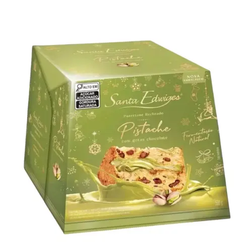 Panettone Santa Edwiges de Pistache com Gotas de Chocolate 500g