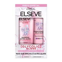 Kit Elseve Glycolic Gloss Shampoo 375ml + Condic. 170ml