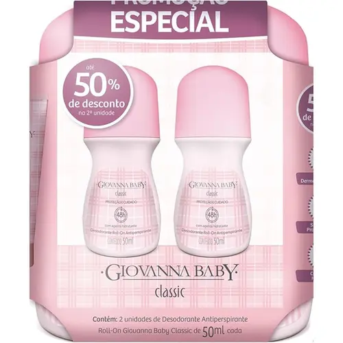 Desodorante Giovanna Baby Roll On Classic C/2 50ml